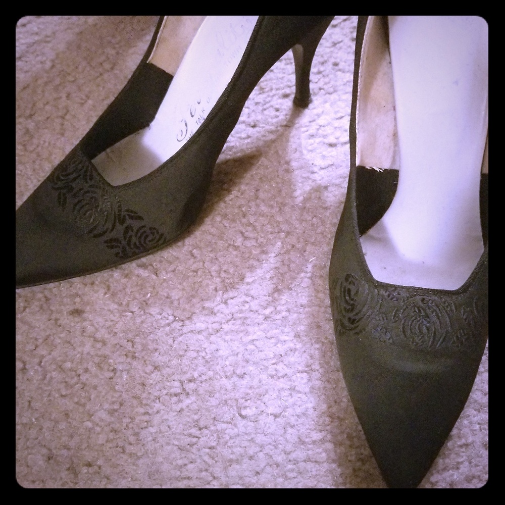 Vintage Embroidered Heels
